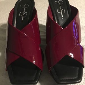 Jessica Simpson patent leather wedges